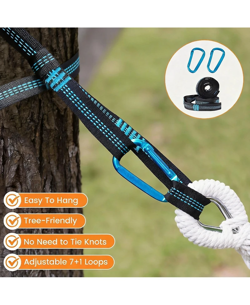 Aofar Double Brazilian hammock with Tree Straps Travel Bag Portable camping set