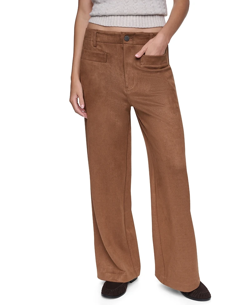 Dkny Jeans Petite Faux Suede Pull-On Pants