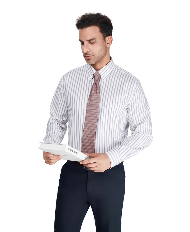 Club Room Men's Regular-Fit Harry Stripe Dress Shirt