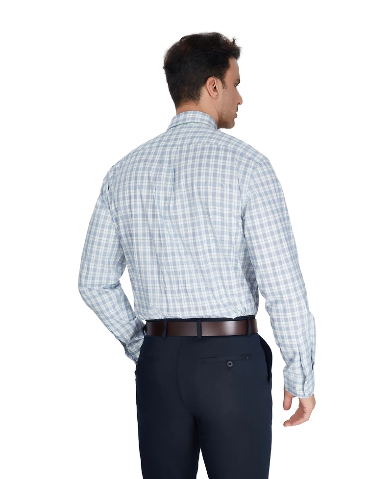 Club Room Men's Regular-Fit Plaid Pattern Dress Shirt