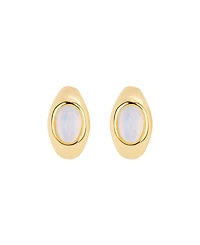 Macy's Gold-Plated Howlite Turquoise Simulated Moonstone Huggie Hoop Earrings
