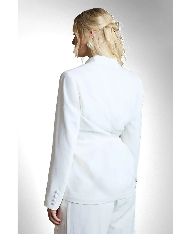Coast Women's Bridal Satin Wrap-Front Blazer