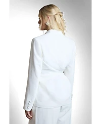 Coast Women's Bridal Satin Wrap-Front Blazer