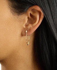 Macy's Gold-Plated Simulated Opal Chain Front and Back Post Drop Earrings