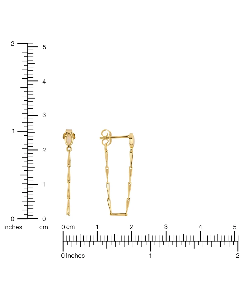 Macy's Gold-Plated Simulated Opal Chain Front and Back Post Drop Earrings