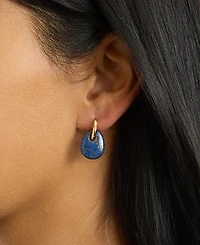 Macy's Gold-Plated Green Aventurine Hoop Drop Earrings