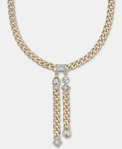 Karl Lagerfeld Paris Crystal Stone Chain Y Necklace, 16" + 3" extender