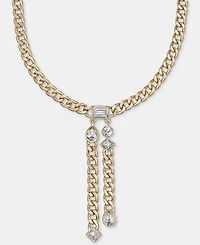 Karl Lagerfeld Paris Crystal Stone Chain Y Necklace, 16" + 3" extender