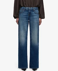 7 For All Mankind Women's Low-Rise Relaxed Straight-Leg Jeans