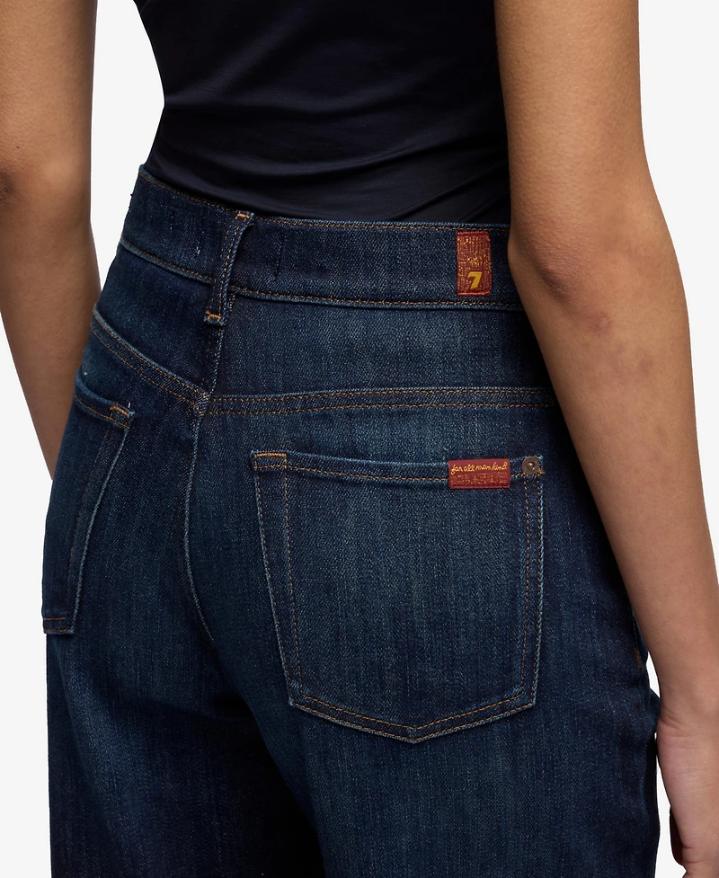 7 For All Mankind Women's Stovepipe Straight Mid-Rise Jeans
