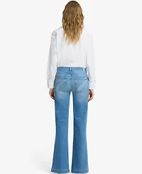 7 For All Mankind Women's Dojo Tailorless Mid-Rise Flare Jeans