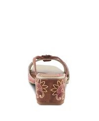 L'Artiste Women's Europa Strappy Sandal with Floral Vamp