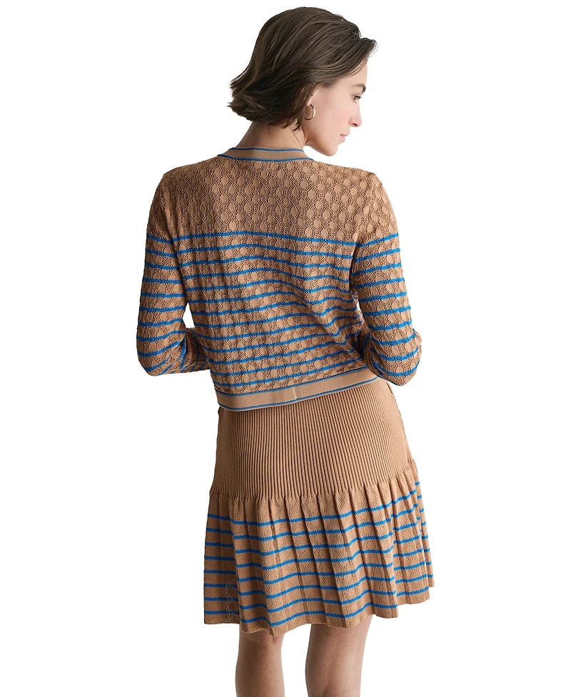 Bcbg Women's Crewneck Button-Front Cardigan Sweater