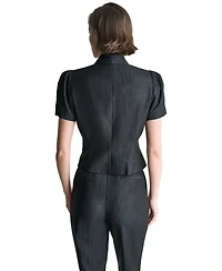 Bcbg Women's Cropped Double-Breasted Draped-Collar Blazer
