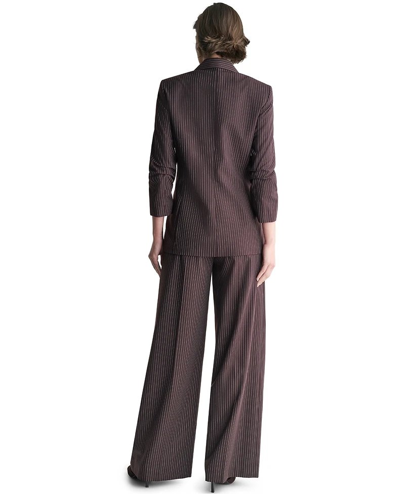 Bcbg Women's Long Double-Breasted Peak-Lapel Blazer