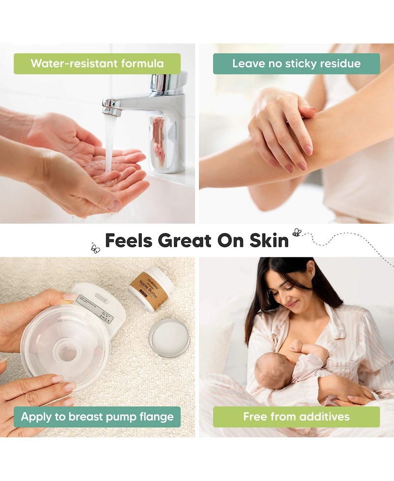 KeaBabies Organic Nipple Butter, Natural Cream Safe for Breastfeeding Moms, 2oz
