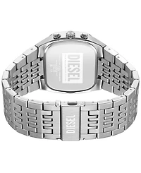 Diesel Men's Spiked Cushion Quartz Chronograph Silver Stainless Steel Watch 45mm