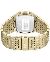 Diesel Men's Spiked Cushion Quartz Chronograph Gold Stainless Steel Watch 45mm
