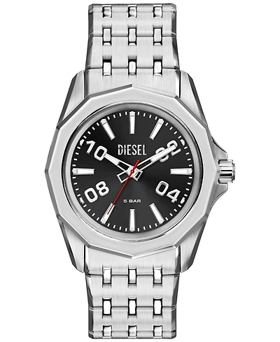 Diesel Men's Stinger Three-Hand Quartz Silver Stainless Steel 44mm