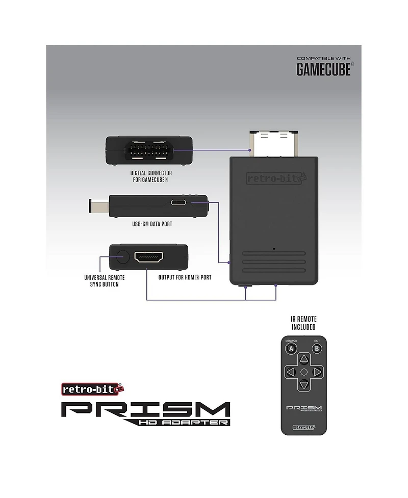 Retro-Bit Retro Prism Av to Hdmi Adapter for GameCube