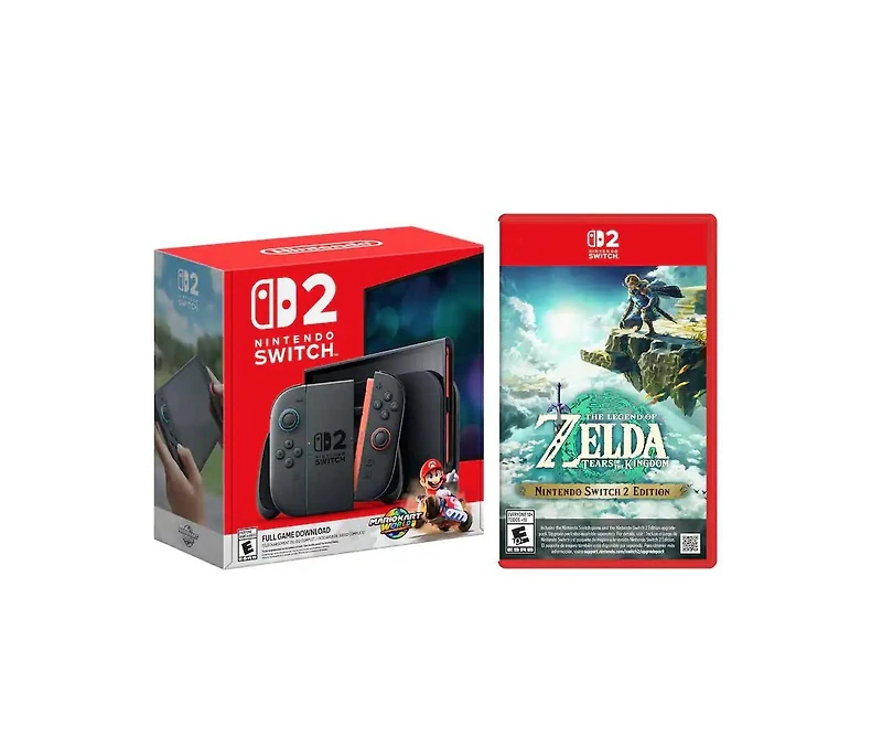 Nintendo Switch 2 256GB Mario Kart World & Zelda Tears of the Kingdom Bundle Console