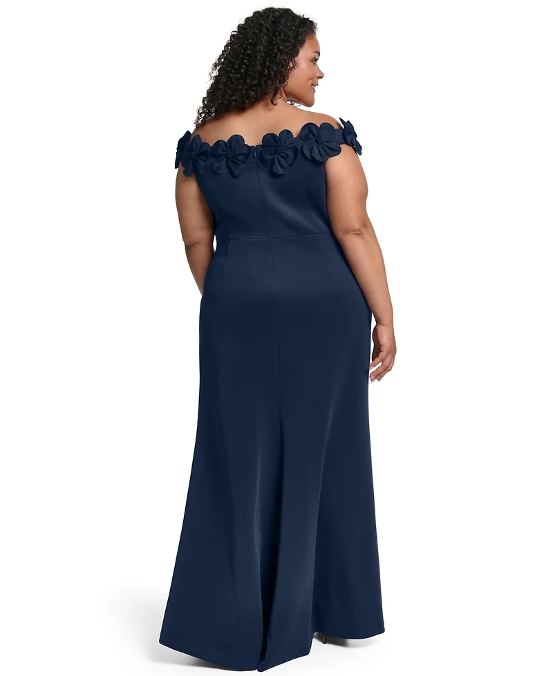Eliza J Plus Off-The-Shoulder Sleeveless Ball Gown