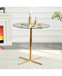Streamdale Furniture Round Glass Bar Table, 36 Inch, Tempered Glass