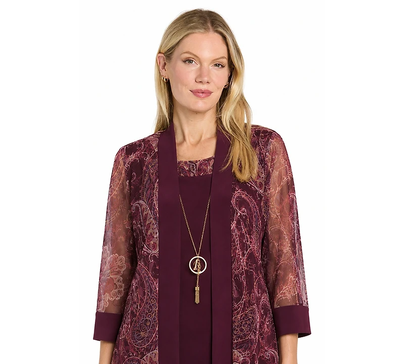 R & M Richards Women's 2-piece Printed Jacket Dress