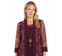 R & M Richards Women's 2-piece Printed Jacket Dress