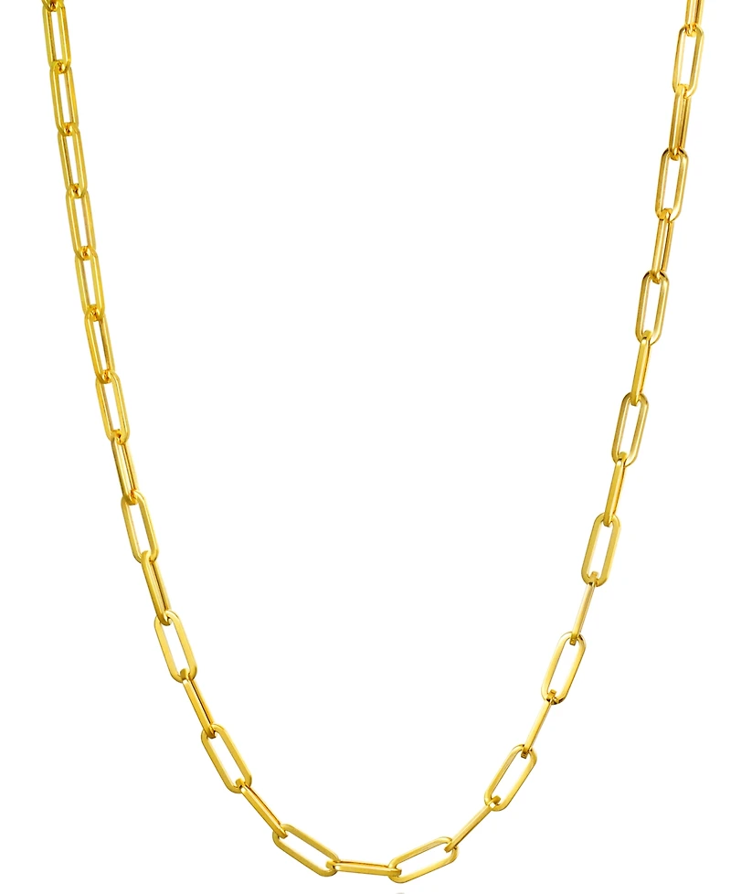 Italian Gold Paperclip Chain 20" Necklace in 10k Yellow Gold