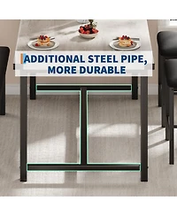 homfan Dining Table for 4, Kitchen Table with Upholstered Bench, Space-Saving Table for Apartment, Industrial Wood and Metal Room Table, Easy Clean