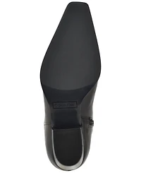 Calvin Klein Women's Varcey Tall Leather Block Heel Boots