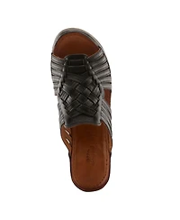 Spring Step Women's Wedge Sandal With Woven Leather Upper