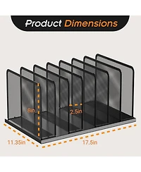 Danrong Heavy Duty Steel Mesh Desk File Organizer Compartments Desktop Sorter for Home Office Classroom