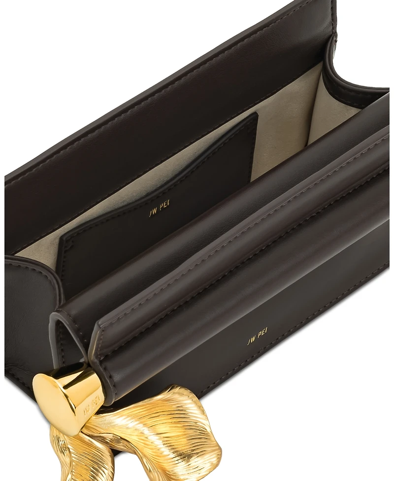 Jw Pei Holly Metal Pendant Embellished Plain Weave Mini Clutch Handbag