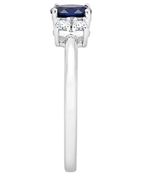 Macy's Lab-Grown Blue Sapphire (1/3 ct. t.w.) & White Sapphire (2-3/4 ct. t.w.) Ring in Sterling Silver