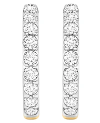 Macy's Lab-Grown White Sapphire (1-1/4 ct. t.w.) Hoop Earrings in 14k Gold-Plated Sterling Silver