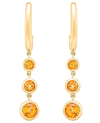 Macy's Citrine (3/4 ct. t.w.) Drop Earrings in 14k Gold Over Sterling Silver