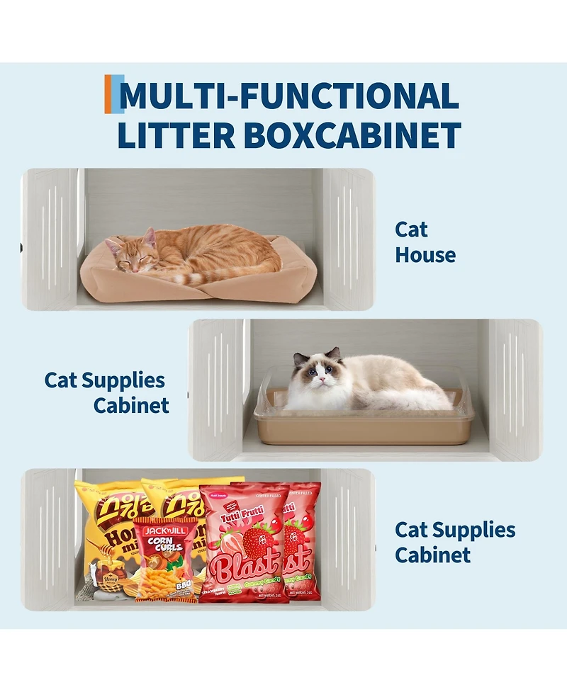homfan Cat Tree with Hidden Litter Box Enclosure