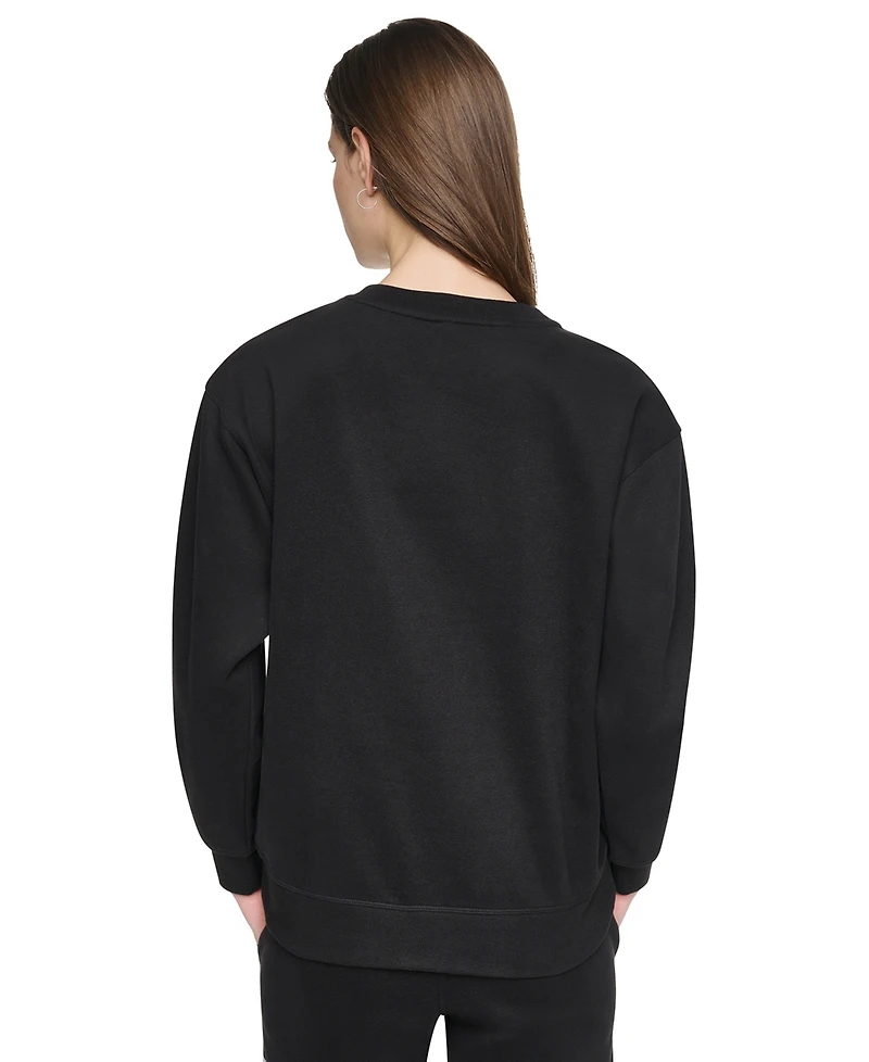 Dkny Sport Women's Graffiti Logo Crewneck Graphic Long-Sleeve Sweatshirt