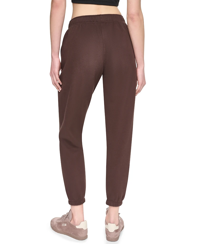 Dkny Sport Women's Mini Puff Varsity Logo Mid-Rise Waistband Joggers