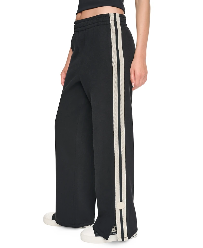 Dkny Sport Women's Textured Tape High-Rise Straight Track Pants