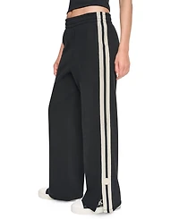 Dkny Sport Women's Textured Tape High-Rise Straight Track Pants