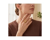 Rachel Glauber Radiant 14K Gold Plated Mesh Open Work Statement Ring