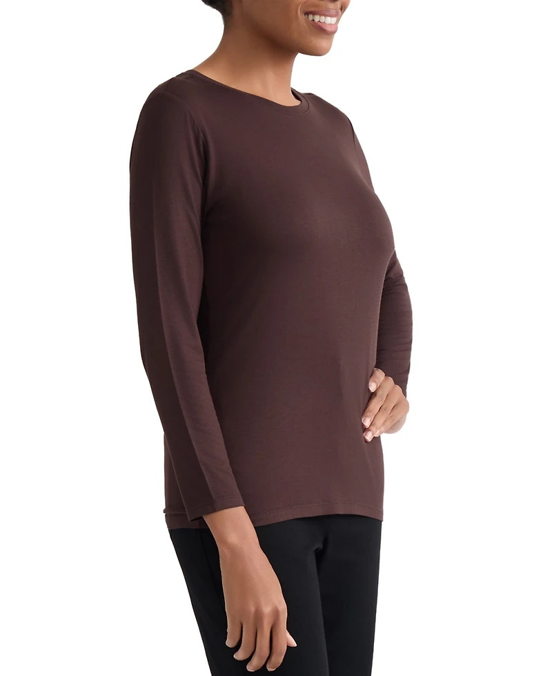 Jones New York Women's Long-Sleeve Crewneck T-Shirt