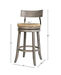 Clihome 1 Piece 31-Inch Counter Height Solid Wood Frame Bar Stool