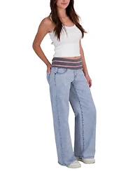 Em & Cass Juniors' Pull-On Low-Rise Wide-Leg Denim