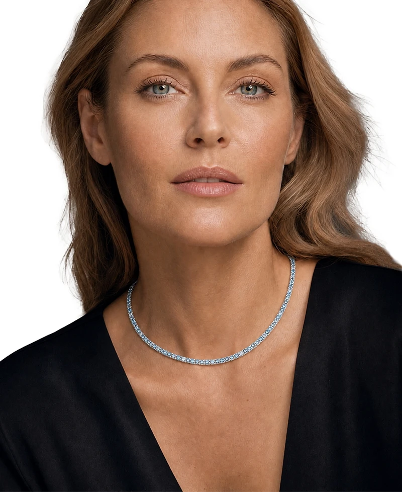 Macy's Blue Topaz (30 ct. t.w.) Necklace Sterling Silver