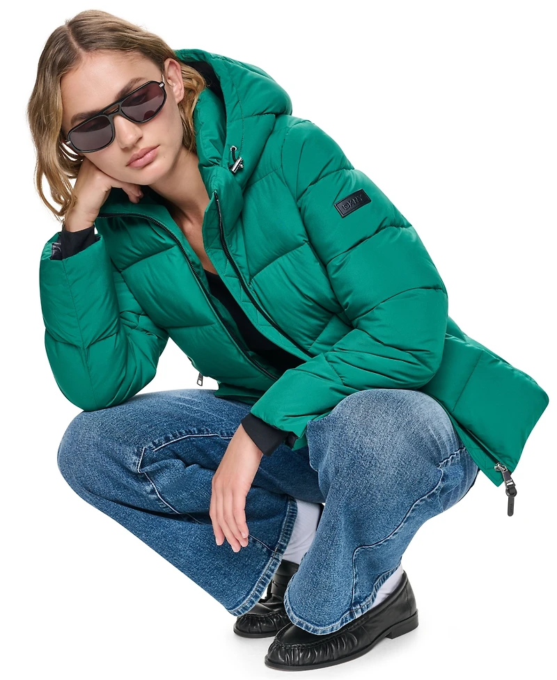Dkny Women's Midweight Everyday Hooded Puffer Coat