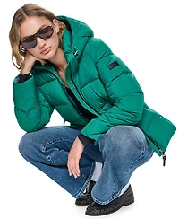 Dkny Women's Midweight Everyday Hooded Puffer Coat